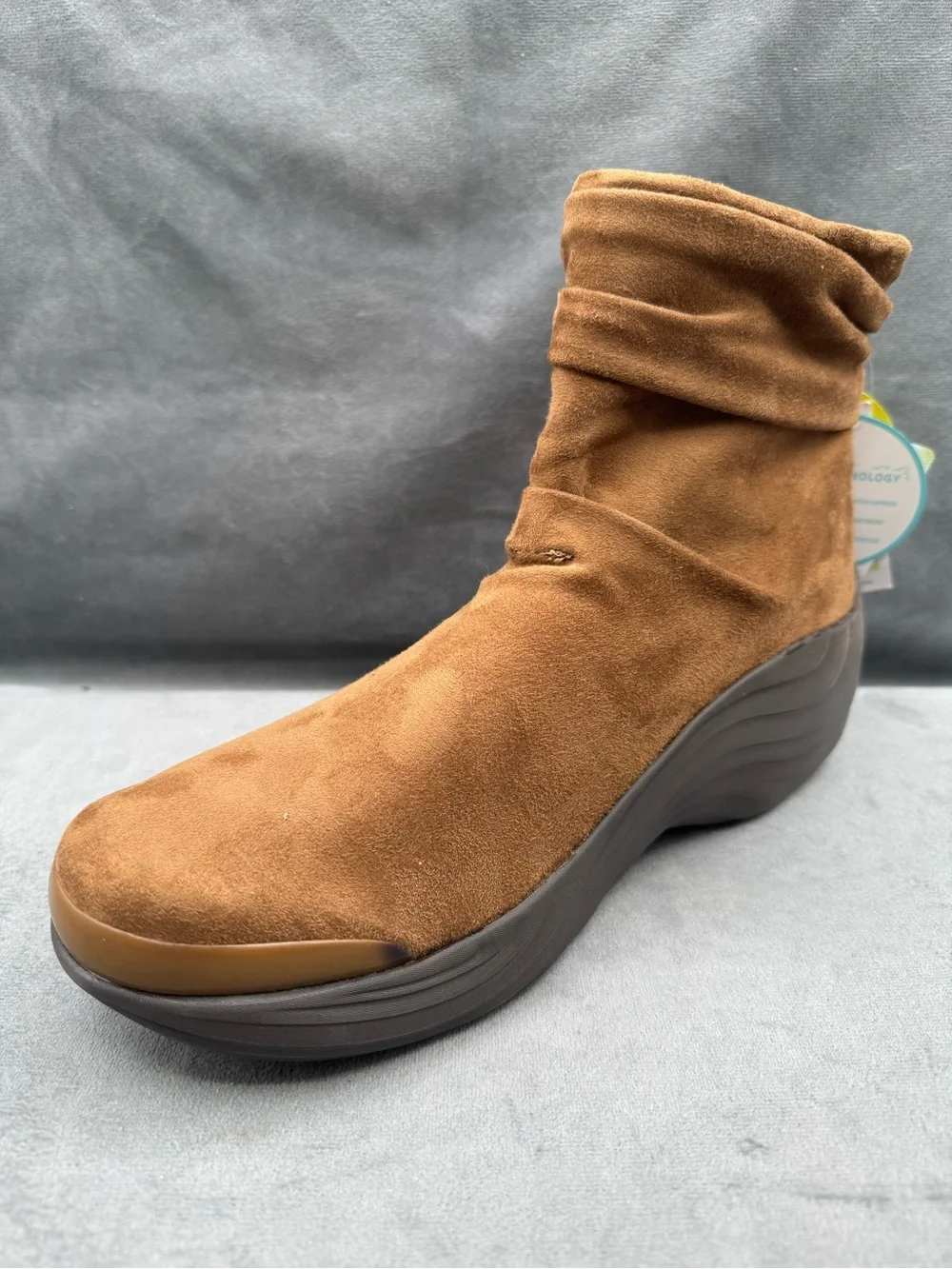 Bzees Zizzle Ankle Boots Women’s Size 11 Tan Wedge Comfort Back Zip‎ NWT